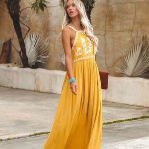Vici Club Tropicana Embroidered Maxi Dress